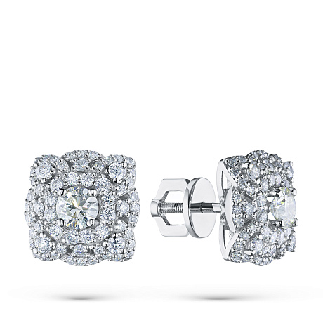 Пусеты из белого золота