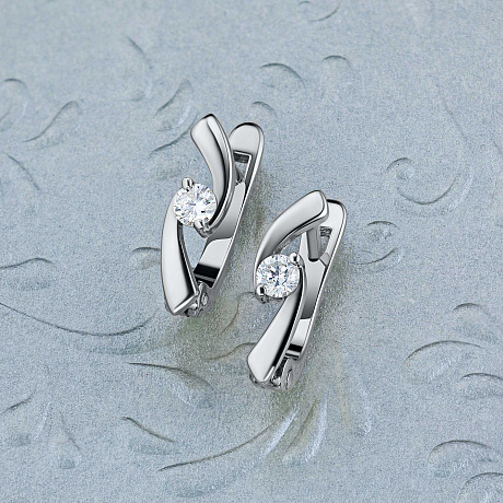 Серьги из серебра с бриллиантами