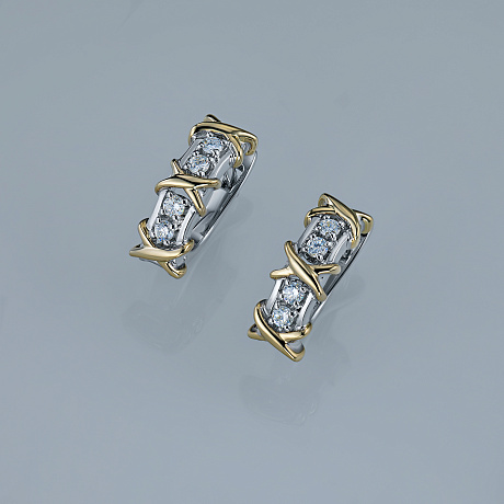 Серьги из комбинированного золота
