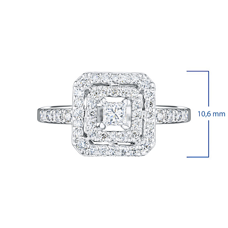 Кольцо из белого золота с бриллиантами