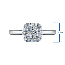 Кольцо из серебра c бриллиантами