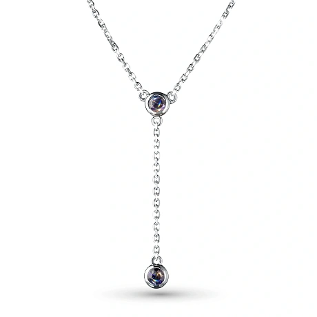 Колье из серебра с сапфирами
