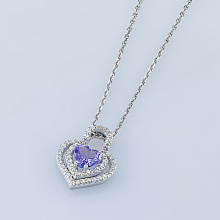 Подвеска из комбинированного золота с бриллиантами и танзанитом