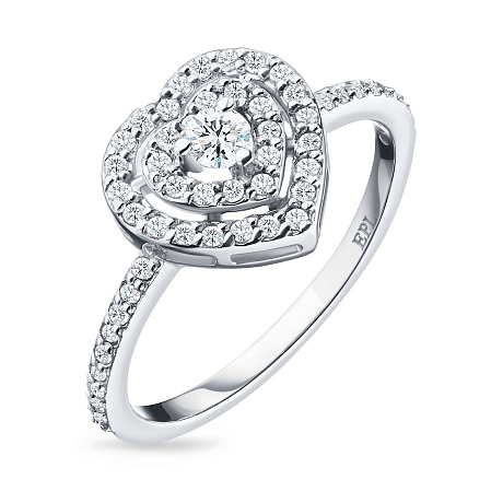 Кольцо из белого золота с бриллиантами