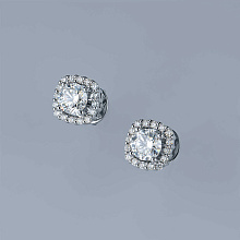 Пусеты из белого золота c бриллиантами