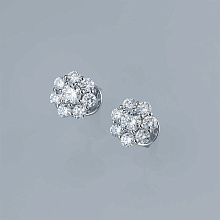 Пусеты из белого золота c бриллиантами