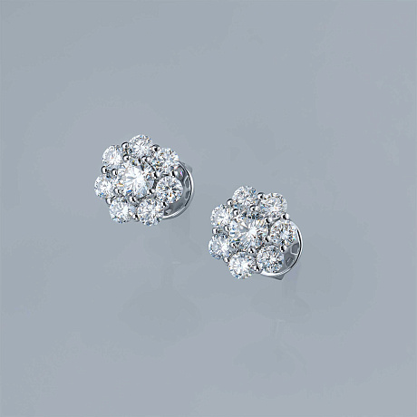 Пусеты из белого золота