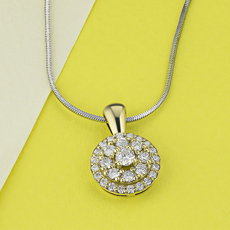 Подвеска из желтого золота с бриллиантами