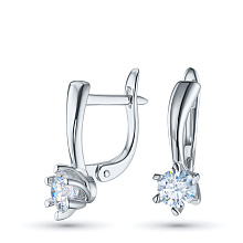 Серьги из белого золота с бриллиантом