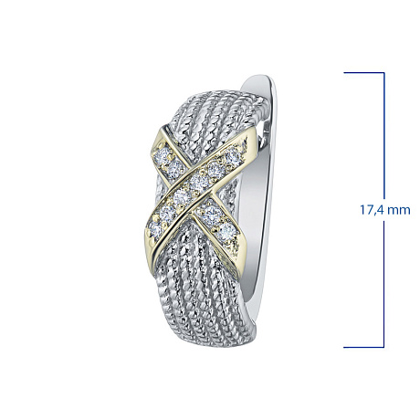 Серьги из комбинированного золота с бриллиантами