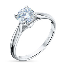 Помолвочное кольцо из белого золота с бриллиантом