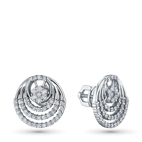 Пусеты из белого золота