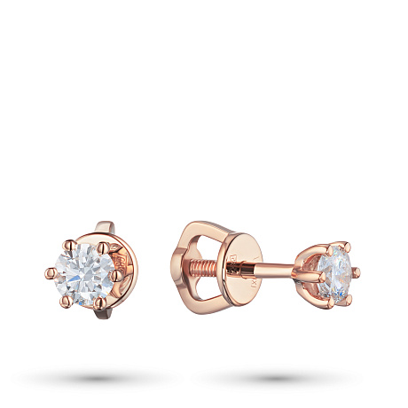 Пусеты из красного золота