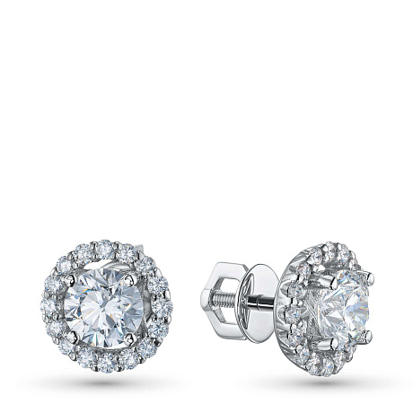 Пусеты из белого золота