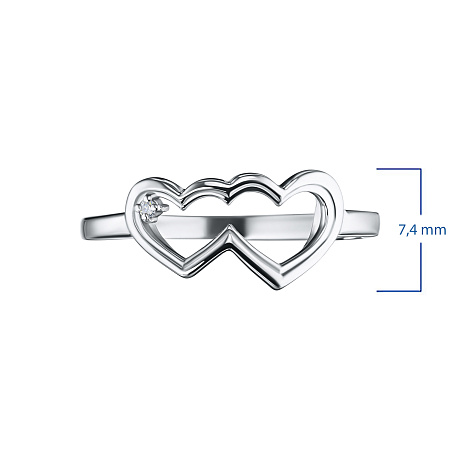 Кольцо из серебра с бриллиантом