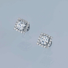 Пусеты из белого золота c бриллиантами