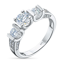 Кольцо из белого золота c бриллиантами