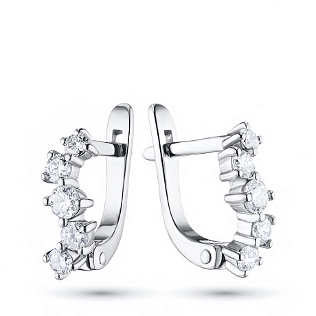 Серьги из комбинированного золота с бриллиантами