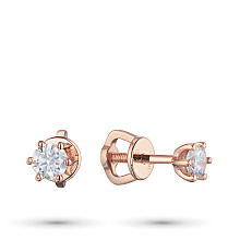 Пусеты из красного золота