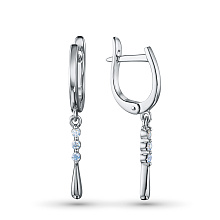 Серьги из серебра c бриллиантами