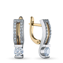 Серьги из комбинированного золота c бриллиантами