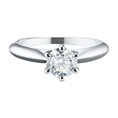 Помолвочное кольцо из белого золота с бриллиантом