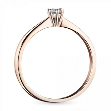 Помолвочное кольцо из красного золота с бриллиантом