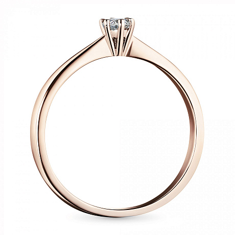 Помолвочное кольцо из красного золота с бриллиантом