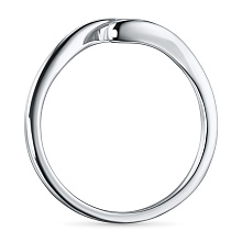 Обручальное кольцо из серебра с бриллиантом