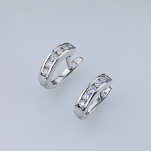 Серьги из серебра c бриллиантами