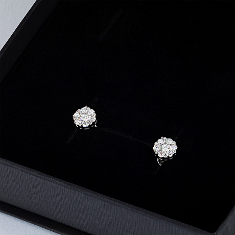 Пусеты из белого золота