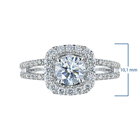 Классическое кольцо из белого золота