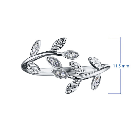 Классическое кольцо из белого золота с бриллиантами
