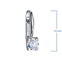Серьги из белого золота с бриллиантом
