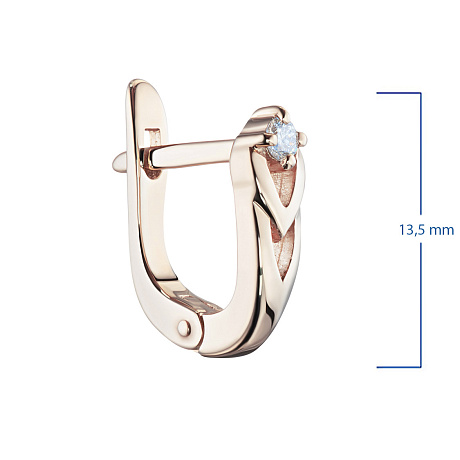 Серьги из красного золота с бриллиантами