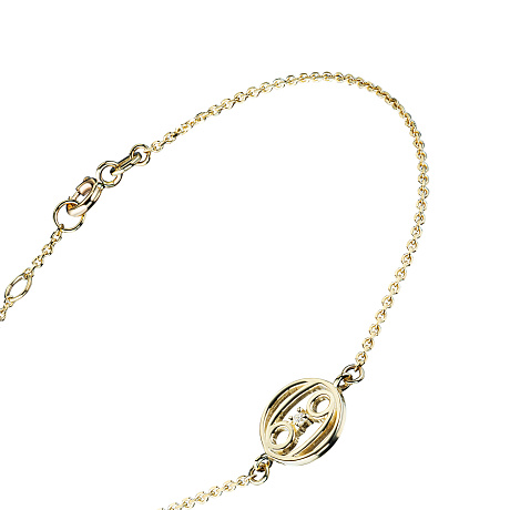 Браслет рак из желтого золота с бриллиантом