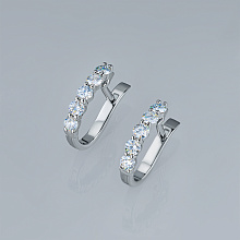 Серьги из серебра c бриллиантами