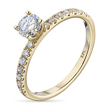 Кольцо из желтого золота c бриллиантами