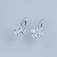 Серьги из белого золота c бриллиантами