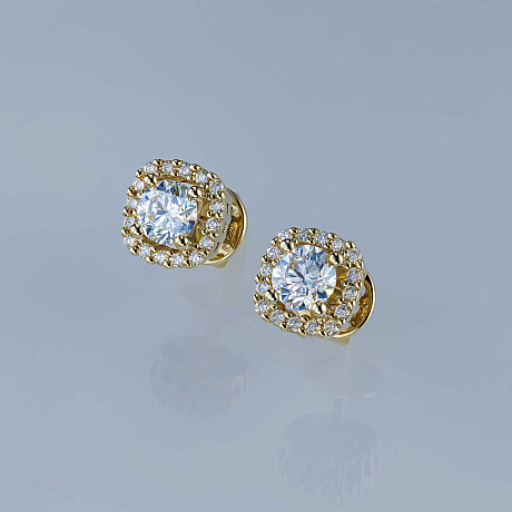 Пусеты из желтого золота