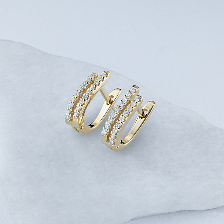 Серьги из желтого золота с бриллиантами