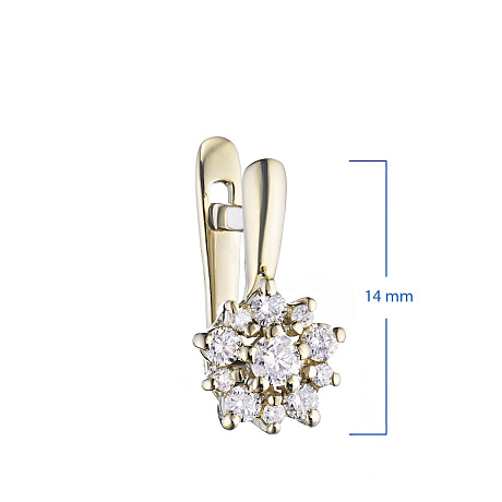 Серьги из желтого золота с бриллиантами