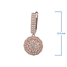 Серьги из красного золота с бриллиантами