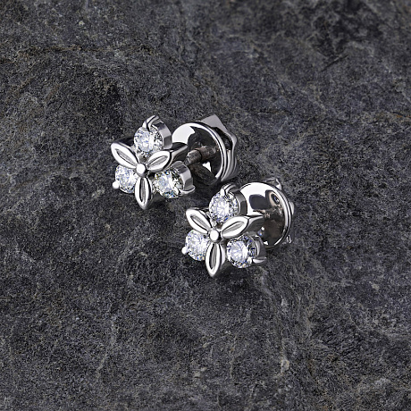 Пусеты из белого золота