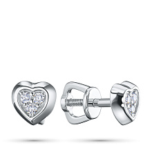 Пусеты из серебра c бриллиантами