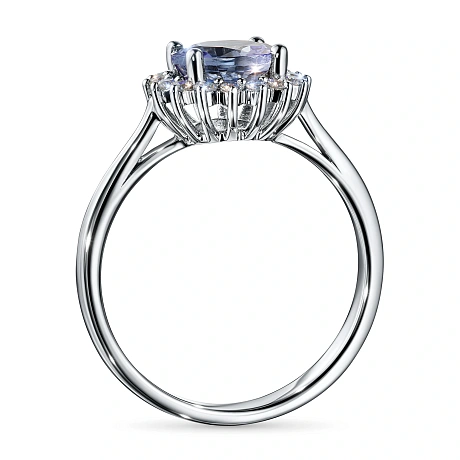 Кольцо из комбинированного золота с и танзанитом