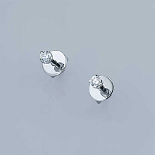 Пусеты из белого золота с бриллиантом