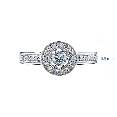 Классическое кольцо из белого золота