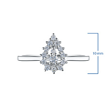 Кольцо из серебра c бриллиантами