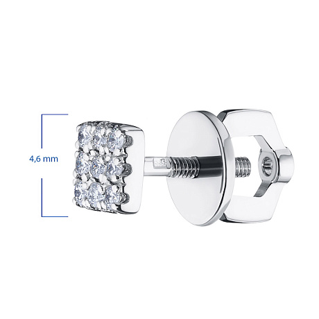 Пусеты из белого золота с бриллиантами